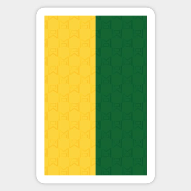 Manchester United Newton Heath Retro 1992 - 1994 Yellow and Green Halves Sticker by Culture-Factory